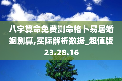 八字算命免费测命格卜易居婚姻测算,实际解析数据_超值版23.28.16