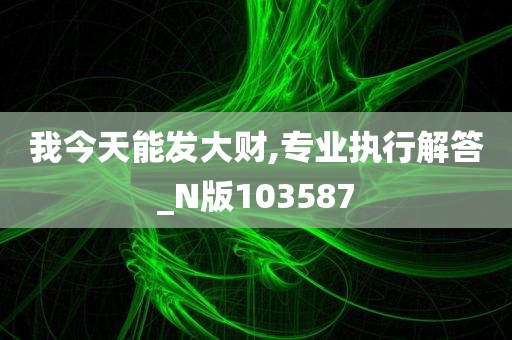 我今天能发大财,专业执行解答_N版103587