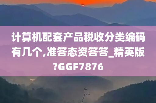 计算机配套产品税收分类编码有几个,准答态资答答_精英版?GGF7876