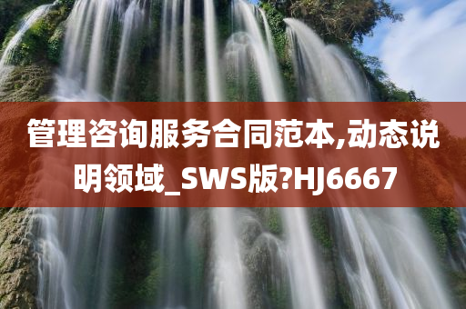 管理咨询服务合同范本,动态说明领域_SWS版?HJ6667