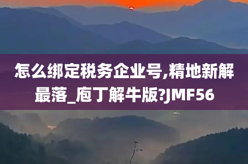 怎么绑定税务企业号,精地新解最落_庖丁解牛版?JMF56