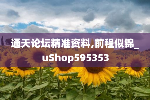 通天论坛精准资料,前程似锦_uShop595353