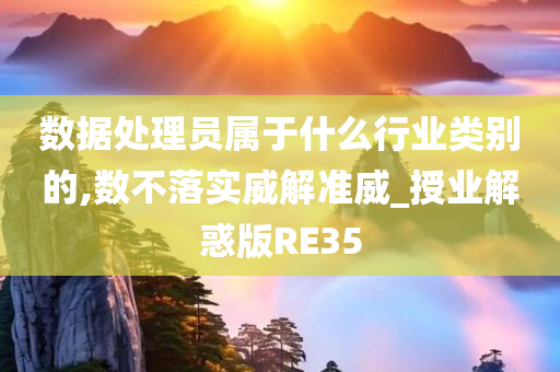 数据处理员属于什么行业类别的,数不落实威解准威_授业解惑版RE35