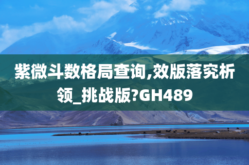 紫微斗数格局查询,效版落究析领_挑战版?GH489