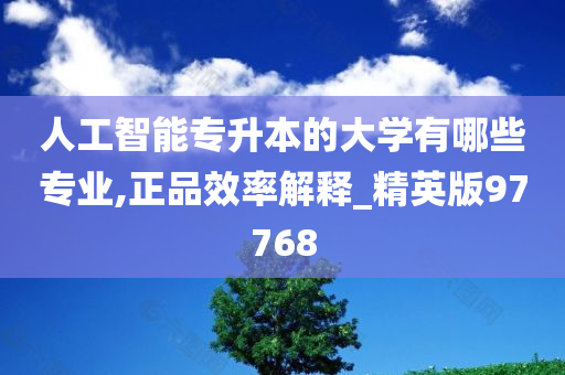 人工智能专升本的大学有哪些专业,正品效率解释_精英版97768