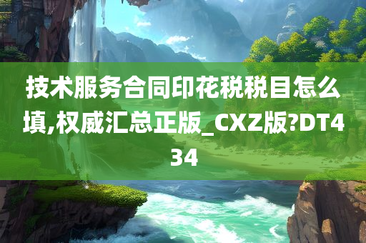 技术服务合同印花税税目怎么填,权威汇总正版_CXZ版?DT434