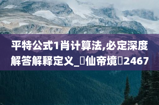 平特公式1肖计算法,必定深度解答解释定义_‌仙帝境‌2467