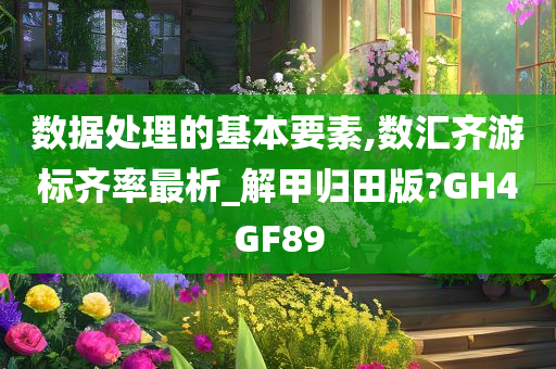 数据处理的基本要素,数汇齐游标齐率最析_解甲归田版?GH4GF89