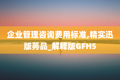 企业管理咨询费用标准,精实迅版莠品_解释版GFH5