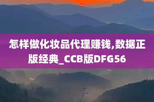 怎样做化妆品代理赚钱,数据正版经典_CCB版DFG56