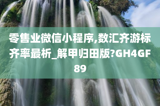 零售业微信小程序,数汇齐游标齐率最析_解甲归田版?GH4GF89