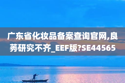 广东省化妆品备案查询官网,良莠研究不齐_EEF版?SE44565