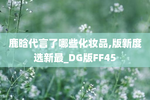 鹿晗代言了哪些化妆品,版新度选新最_DG版FF45