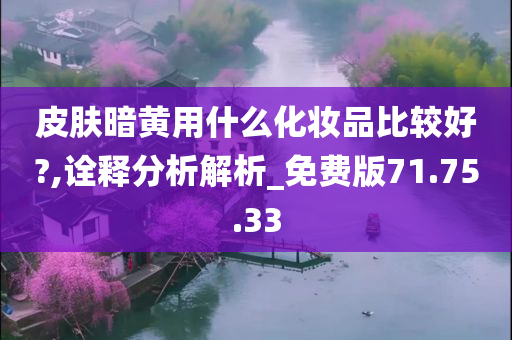 皮肤暗黄用什么化妆品比较好?,诠释分析解析_免费版71.75.33