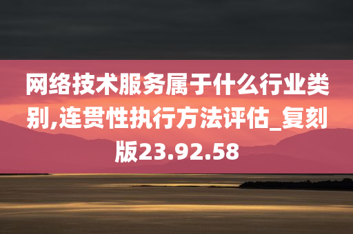 网络技术服务属于什么行业类别,连贯性执行方法评估_复刻版23.92.58