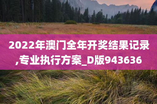 2022年澳门全年开奖结果记录,专业执行方案_D版943636