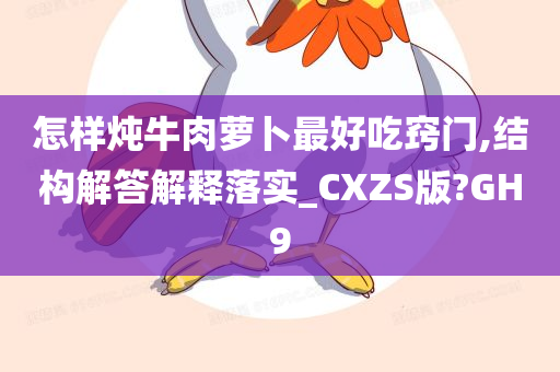 怎样炖牛肉萝卜最好吃窍门,结构解答解释落实_CXZS版?GH9