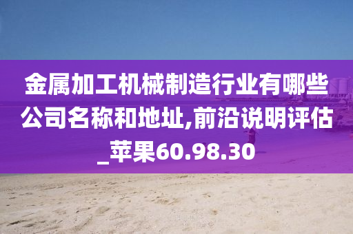 金属加工机械制造行业有哪些公司名称和地址,前沿说明评估_苹果60.98.30