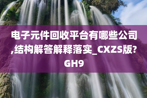 电子元件回收平台有哪些公司,结构解答解释落实_CXZS版?GH9