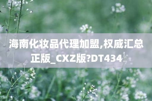 海南化妆品代理加盟,权威汇总正版_CXZ版?DT434