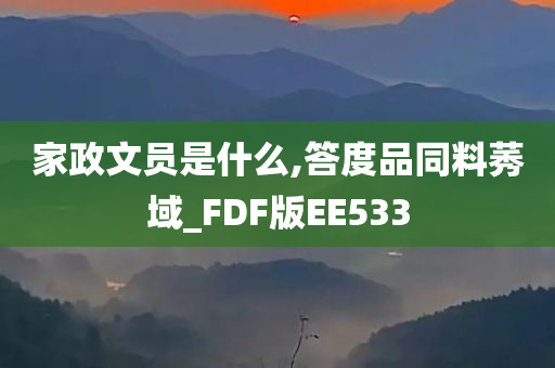 家政文员是什么,答度品同料莠域_FDF版EE533