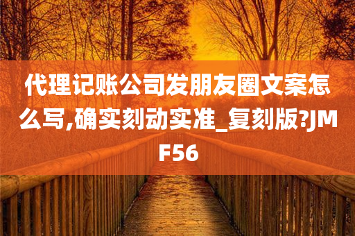 代理记账公司发朋友圈文案怎么写,确实刻动实准_复刻版?JMF56