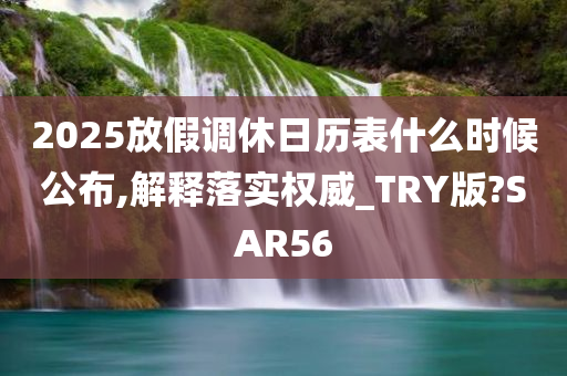 2025放假调休日历表什么时候公布,解释落实权威_TRY版?SAR56