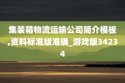 集装箱物流运输公司简介模板,资料标准版准确_游戏版34234