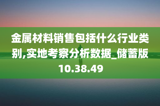 金属材料销售包括什么行业类别,实地考察分析数据_储蓄版10.38.49