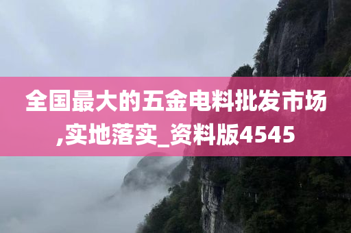 全国最大的五金电料批发市场,实地落实_资料版4545