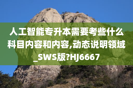 人工智能专升本需要考些什么科目内容和内容,动态说明领域_SWS版?HJ6667