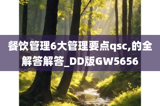 餐饮管理6大管理要点qsc,的全解答解答_DD版GW5656