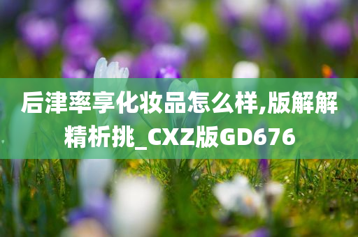 后津率享化妆品怎么样,版解解精析挑_CXZ版GD676