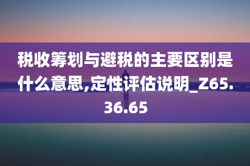 税收筹划与避税的主要区别是什么意思,定性评估说明_Z65.36.65