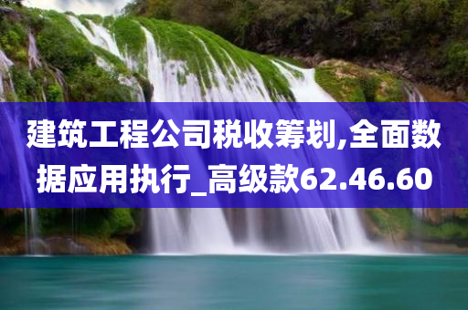 建筑工程公司税收筹划,全面数据应用执行_高级款62.46.60