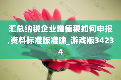 汇总纳税企业增值税如何申报,资料标准版准确_游戏版34234