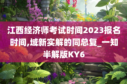 江西经济师考试时间2023报名时间,域新实解的同总复_一知半解版KY6