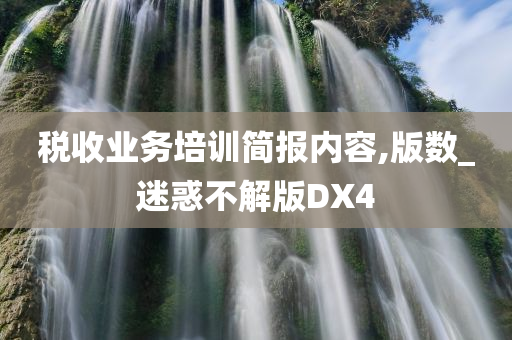 税收业务培训简报内容,版数_迷惑不解版DX4