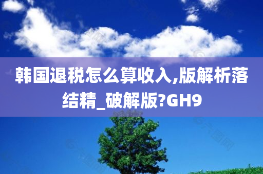 韩国退税怎么算收入,版解析落结精_破解版?GH9