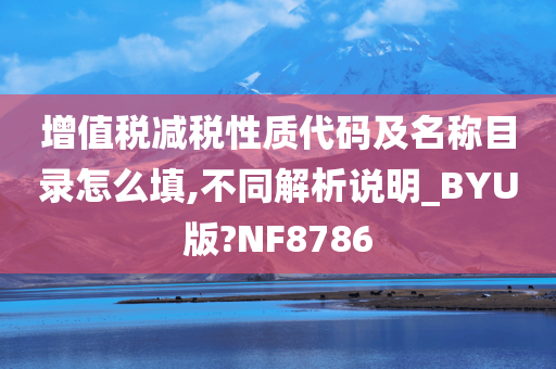 增值税减税性质代码及名称目录怎么填,不同解析说明_BYU版?NF8786