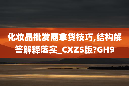 化妆品批发商拿货技巧,结构解答解释落实_CXZS版?GH9