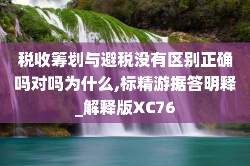 税收筹划与避税没有区别正确吗对吗为什么,标精游据答明释_解释版XC76