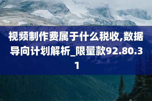 视频制作费属于什么税收,数据导向计划解析_限量款92.80.31