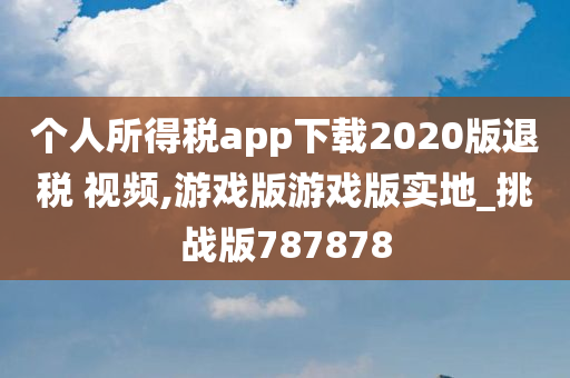 个人所得税app下载2020版退税 视频,游戏版游戏版实地_挑战版787878