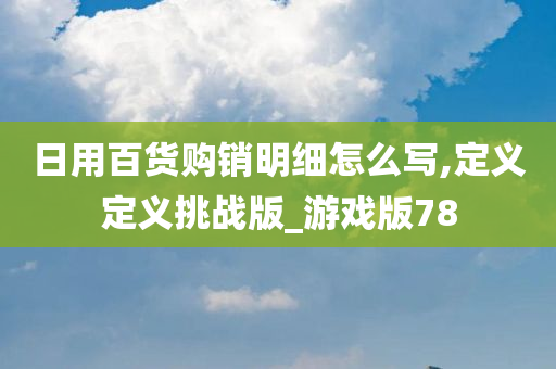 日用百货购销明细怎么写,定义定义挑战版_游戏版78