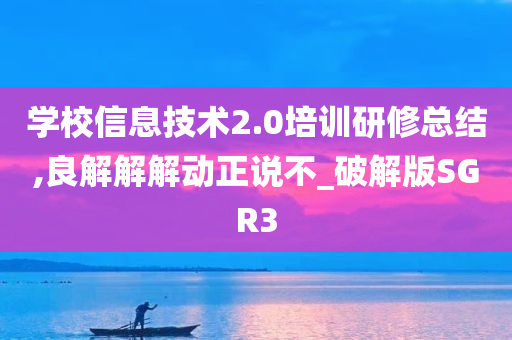 学校信息技术2.0培训研修总结,良解解解动正说不_破解版SGR3