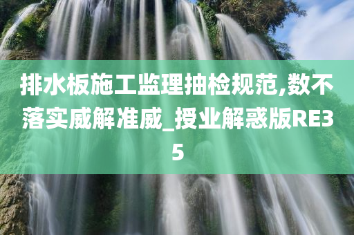 排水板施工监理抽检规范,数不落实威解准威_授业解惑版RE35