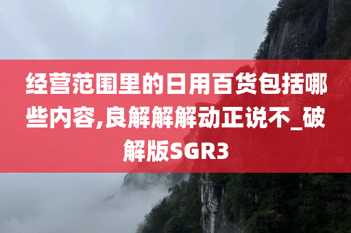 经营范围里的日用百货包括哪些内容,良解解解动正说不_破解版SGR3