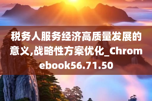 税务人服务经济高质量发展的意义,战略性方案优化_Chromebook56.71.50