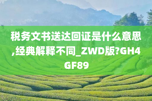 税务文书送达回证是什么意思,经典解释不同_ZWD版?GH4GF89